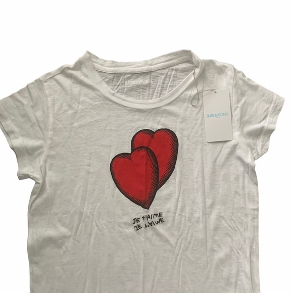Zadig & Voltaire | Skinny Double Heart Tee top - Picture 4 of 9